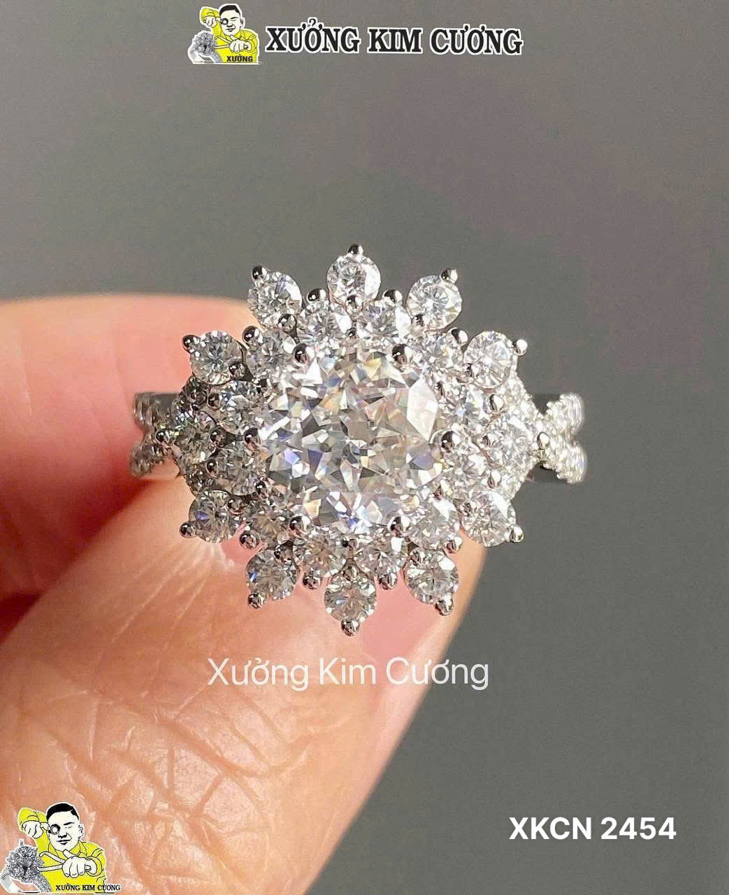 Vỏ Nhẫn hoa bản to 18K